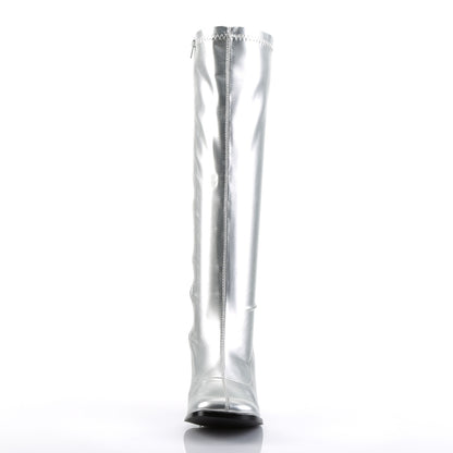 Funtasma GOGO-300 Silver Metallic Boots - 3 Inch Heels