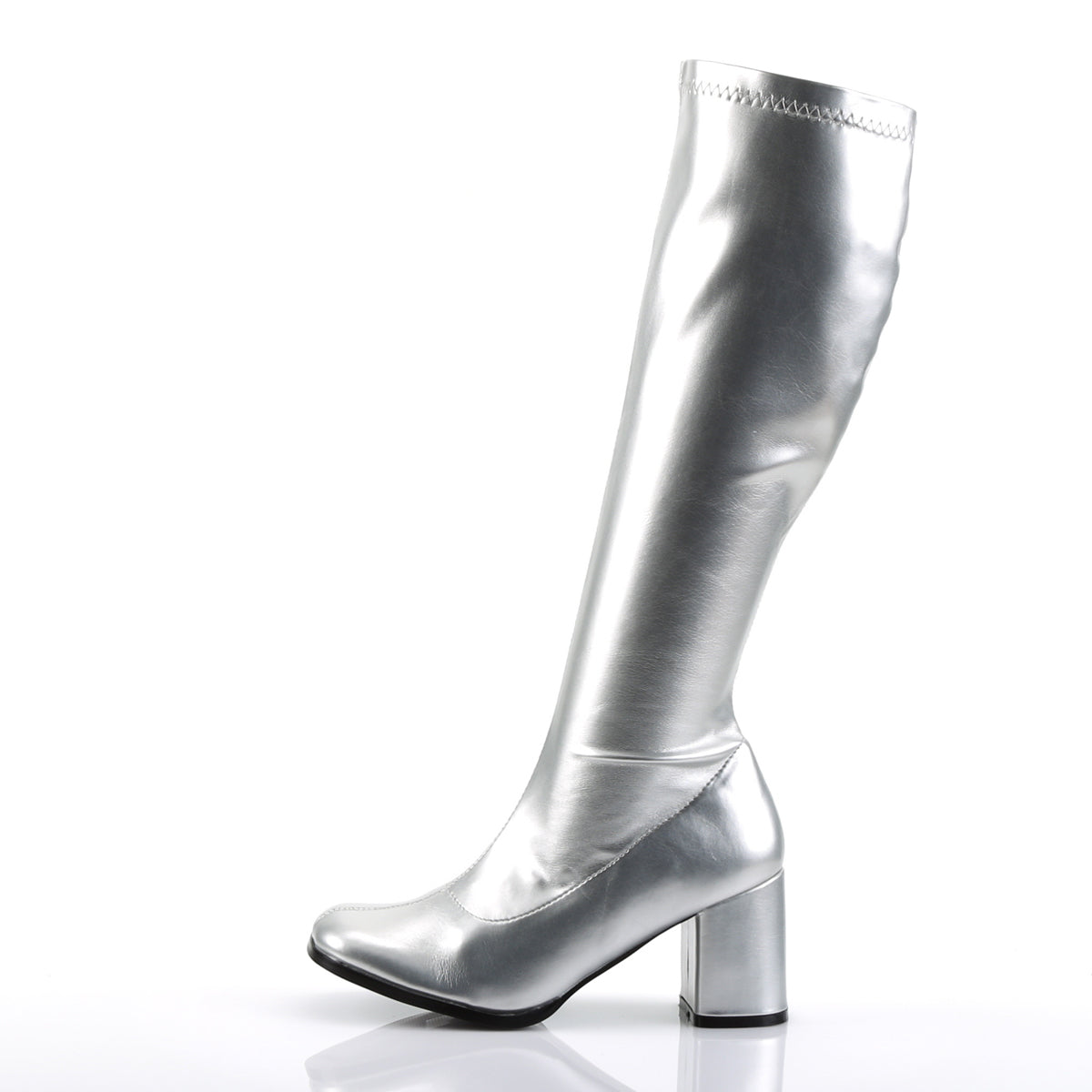 Funtasma GOGO-300 Silver Metallic Boots - 3 Inch Heels