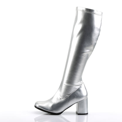 Funtasma GOGO-300 Silver Metallic Boots - 3 Inch Heels