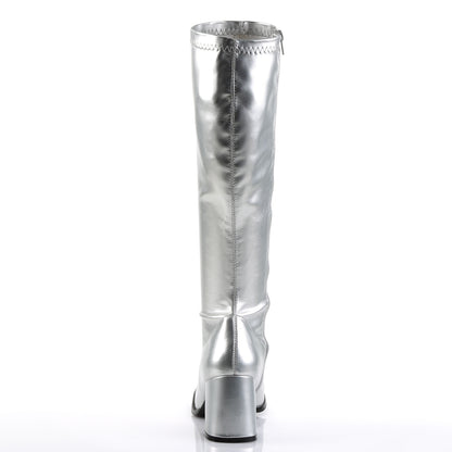 Funtasma GOGO-300 Silver Metallic Boots - 3 Inch Heels