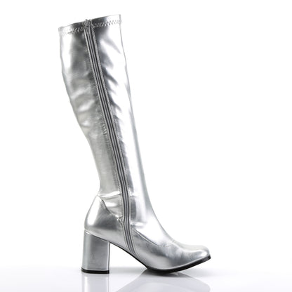 Funtasma GOGO-300 Silver Metallic Boots - 3 Inch Heels