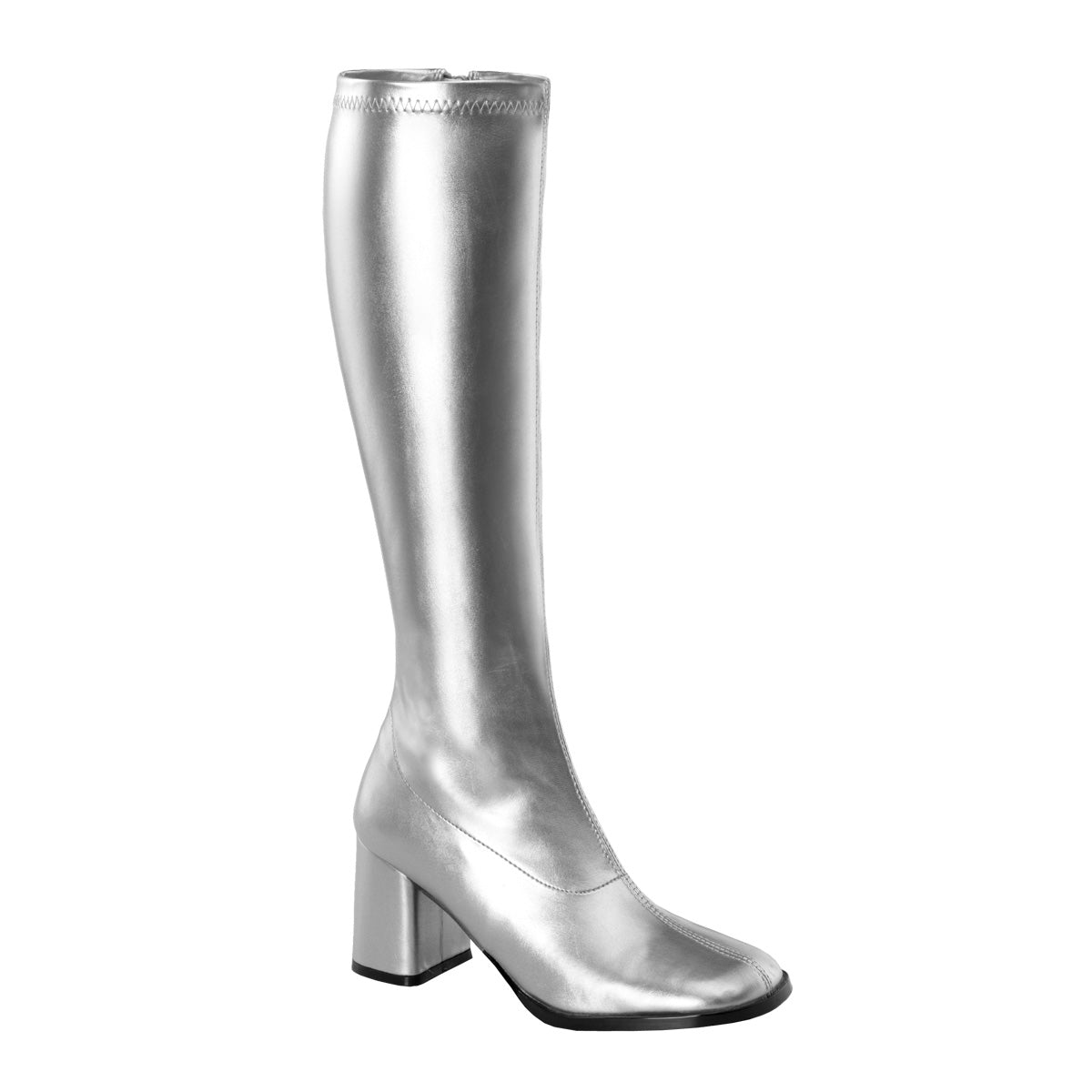 Funtasma GOGO-300 Silver Metallic Boots - 3 Inch Heels