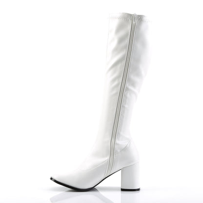 GOGO-300 Pleasers Funtasma 3 Inch Heel White Patent Women's Boots