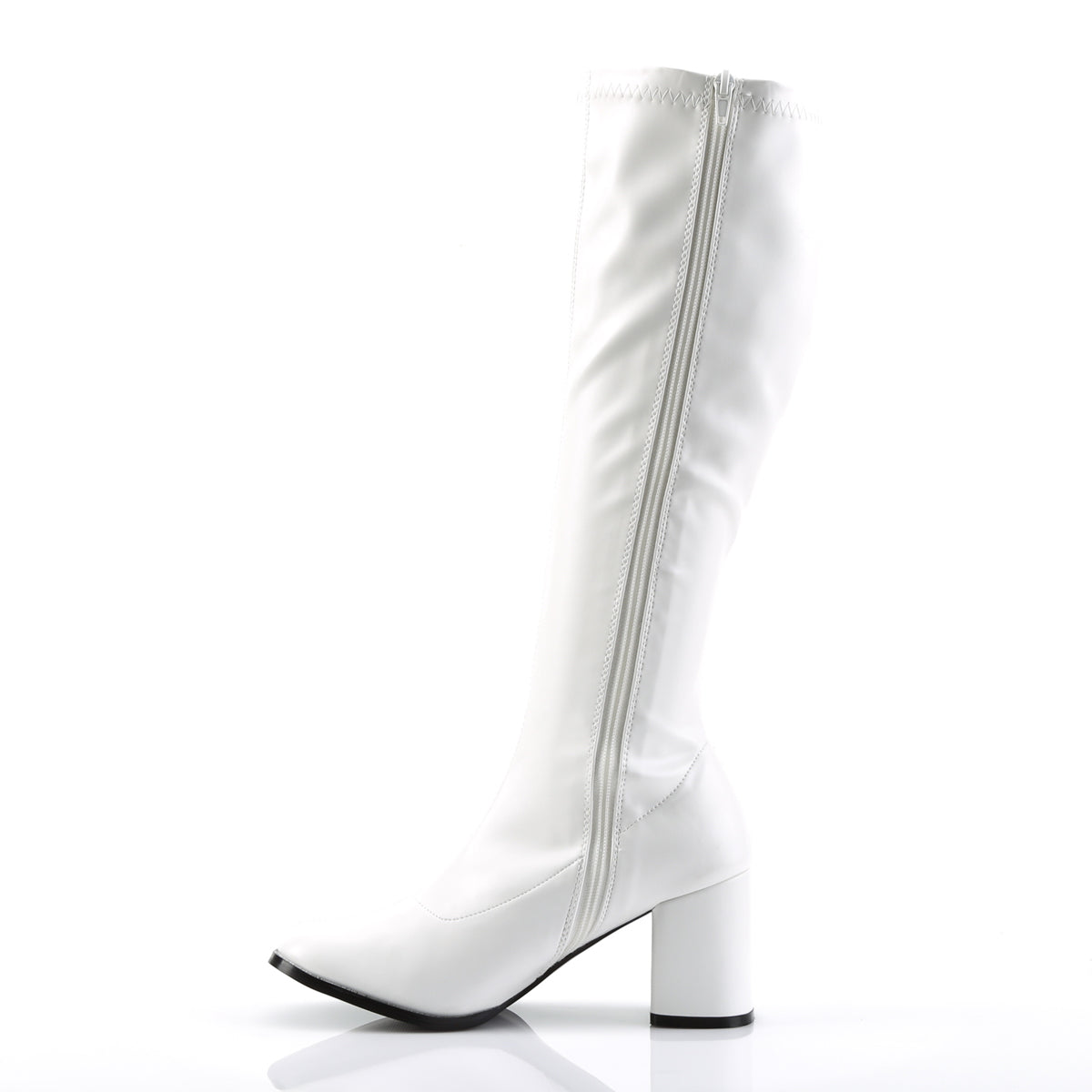 Funtasma GOGO-300 White Boots - 3 Inch Heels