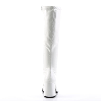 Funtasma GOGO-300 White Boots - 3 Inch Heels