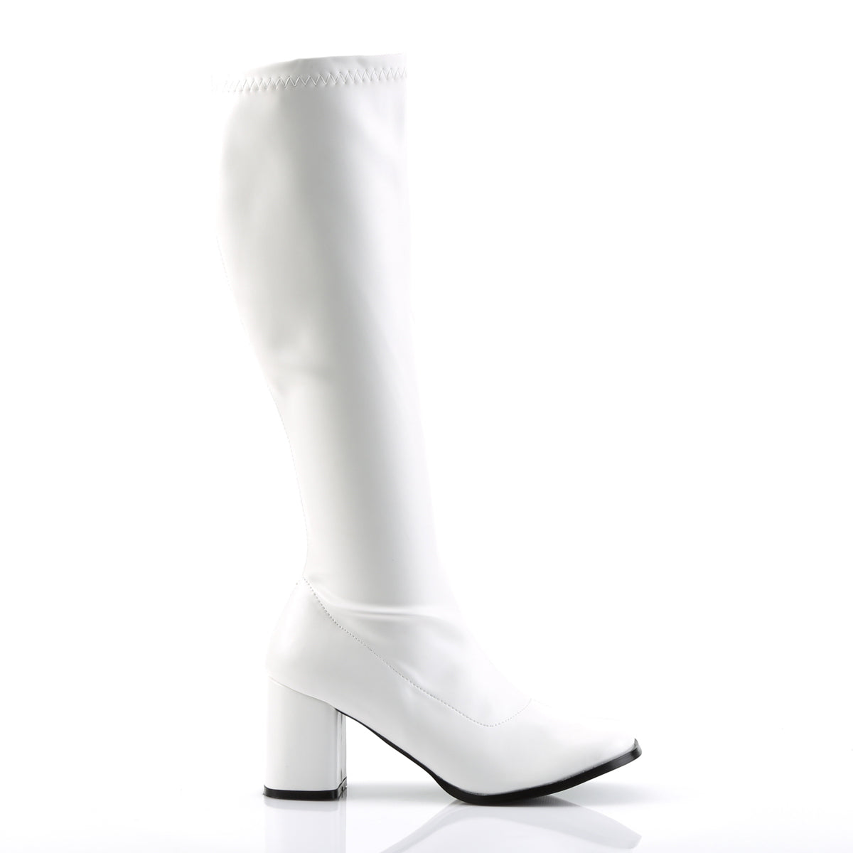 Funtasma GOGO-300 White Boots - 3 Inch Heels