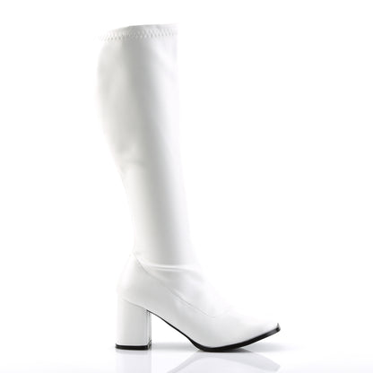 Funtasma GOGO-300 White Boots - 3 Inch Heels
