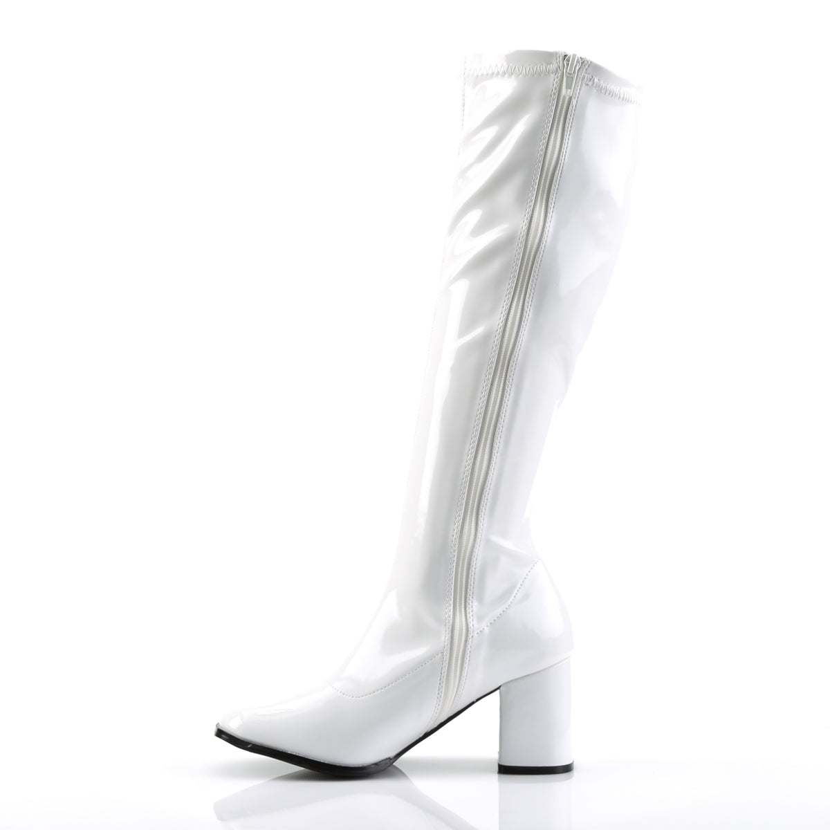 GOGO-300 Pleasers Funtasma 3 Inch Heel White Patent Women's Boots