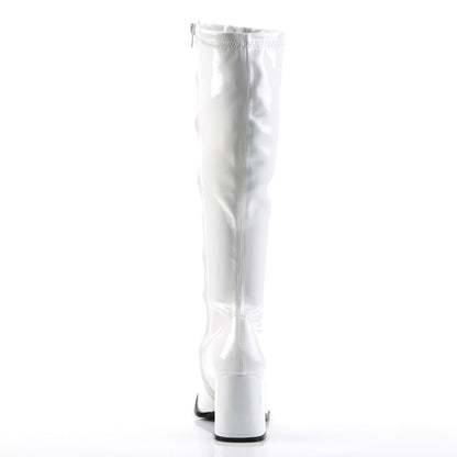 GOGO-300 Pleasers Funtasma 3 Inch Heel White Patent Women's Boots