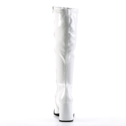 Funtasma GOGO-300 White Boots - 3 Inch Heels