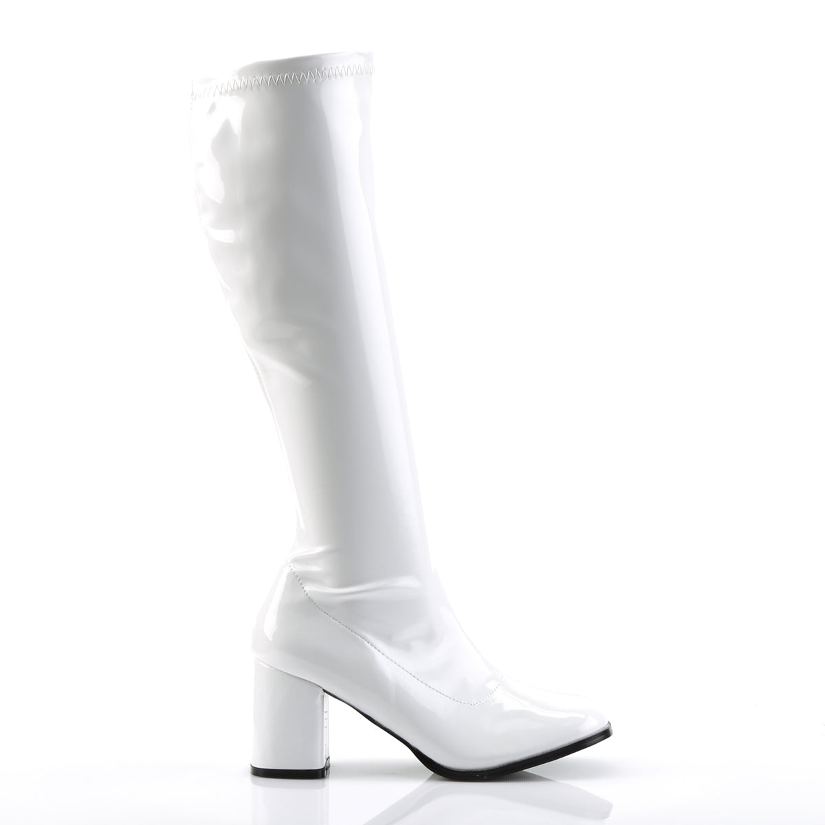 GOGO-300 Pleasers Funtasma 3 Inch Heel White Patent Women's Boots