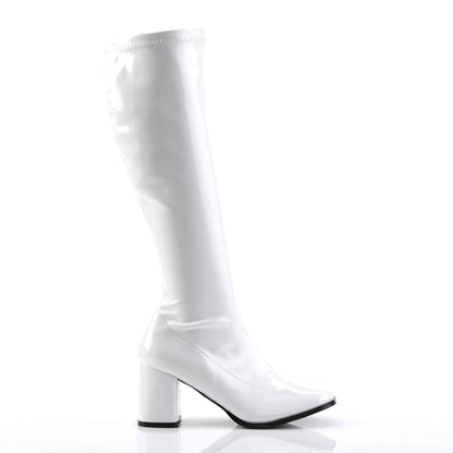 GOGO-300 Pleasers Funtasma 3 Inch Heel White Patent Women's Boots