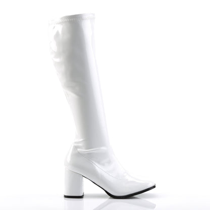 Funtasma GOGO-300 White Boots - 3 Inch Heels
