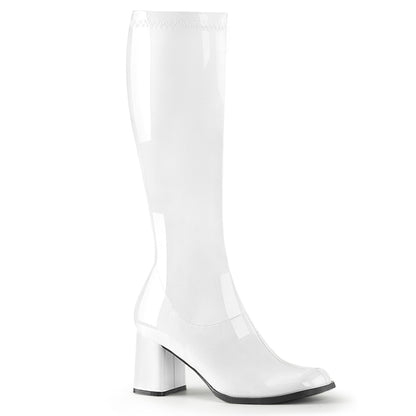 Funtasma GOGO-300 White Boots - 3 Inch Heels