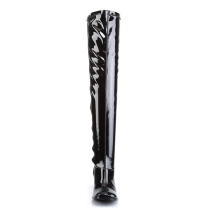 Funtasma GOGO-3000 Black Over the Knee Boots - 3 Inch Heels
