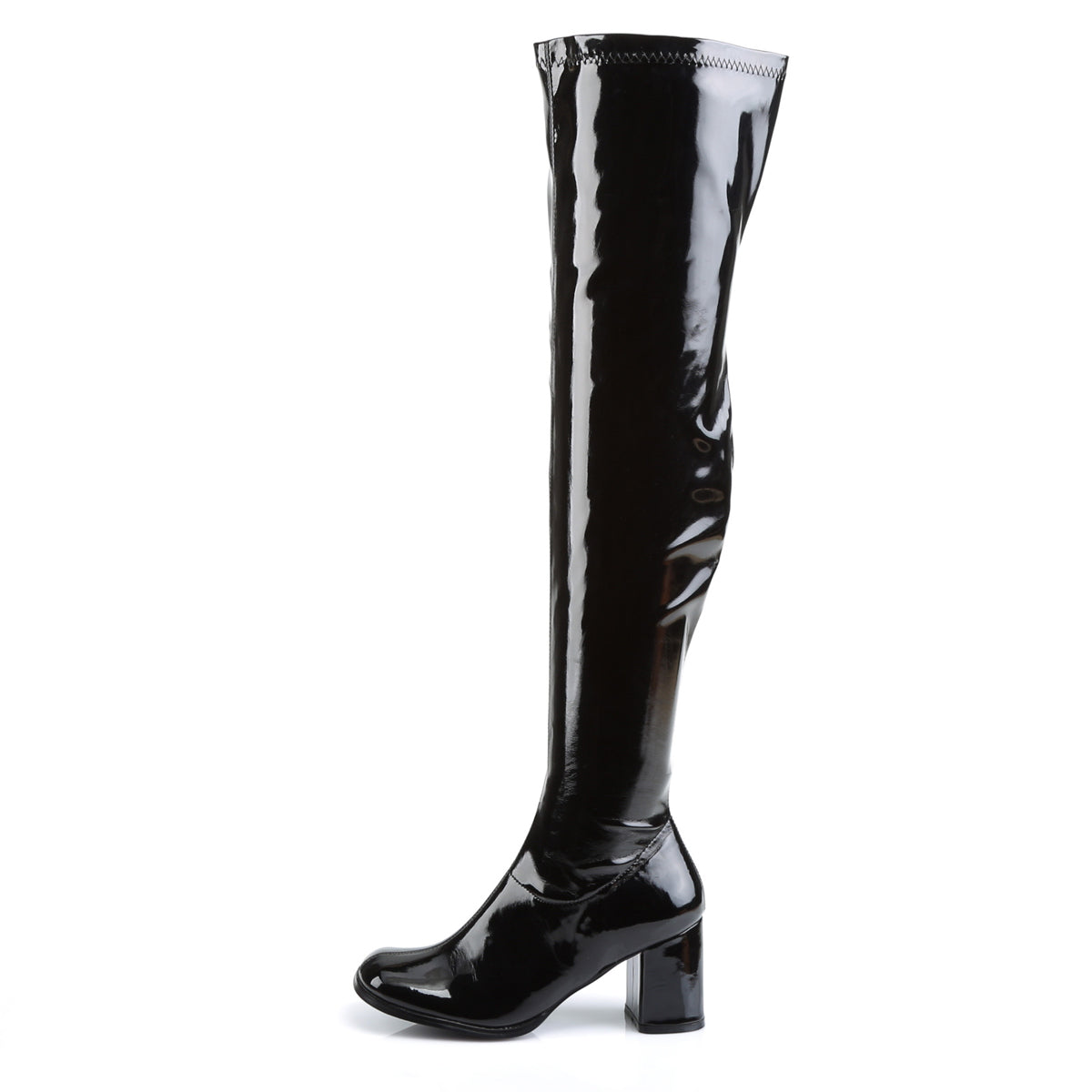 Funtasma GOGO-3000 Black Over the Knee Boots - 3 Inch Heels