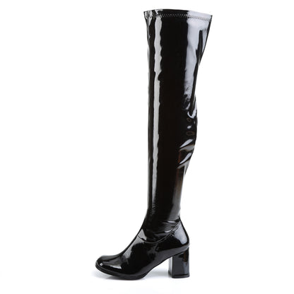 Funtasma GOGO-3000 Black Over the Knee Boots - 3 Inch Heels