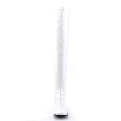 Funtasma GOGO-3000 White Over the Knee Boots - 3 Inch Heels