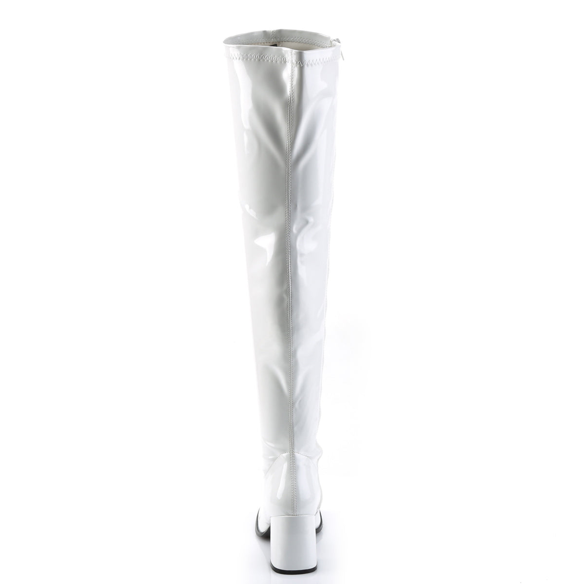 Funtasma GOGO-3000 White Over the Knee Boots - 3 Inch Heels