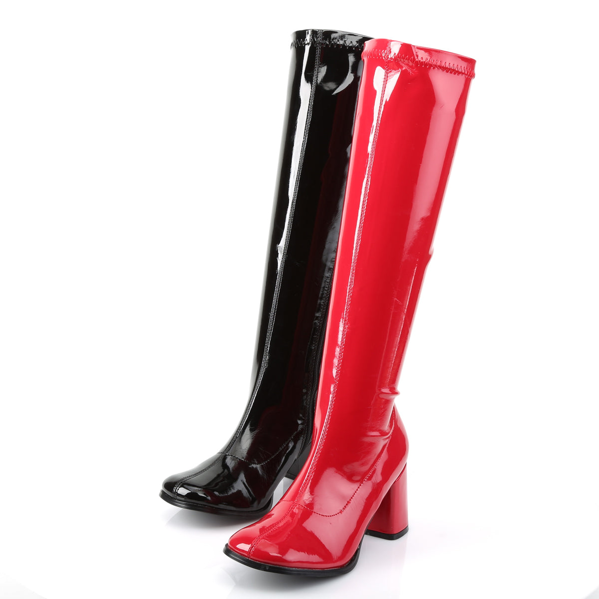 GOGO-300HQ Pleasers Funtasma 3 Inch Heel Black and Red Women's Boots