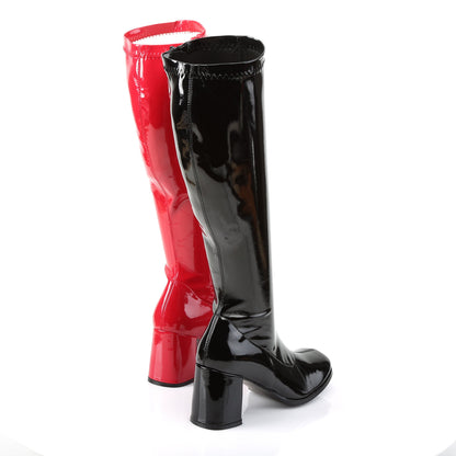 GOGO-300HQ Pleasers Funtasma 3 Inch Heel Black and Red Women's Boots