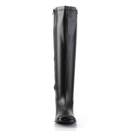 GOGO-300WC Pleasers Funtasma 3" Heel Black Wide Width Knee High Boots