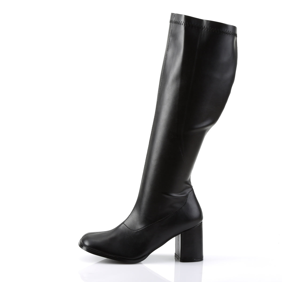 GOGO-300WC Pleasers Funtasma 3" Heel Black Wide Width Knee High Boots