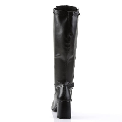 GOGO-300WC Pleasers Funtasma 3" Heel Black Wide Width Knee High Boots