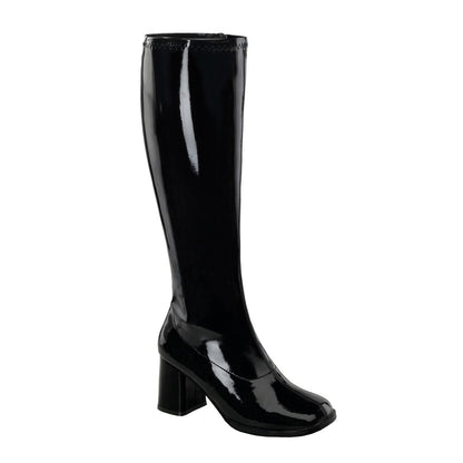 GOGO-300WC Pleasers Funtasma 3" Heel Black Wide Width Knee High Boots