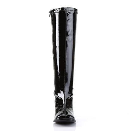 GOGO-300WC Pleasers Funtasma 3" Heel Black Wide Width Knee High Boots