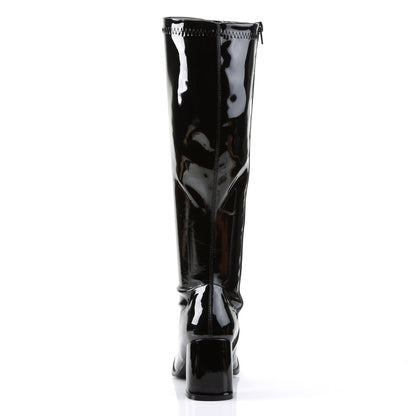 GOGO-300WC Pleasers Funtasma 3" Heel Black Wide Width Knee High Boots