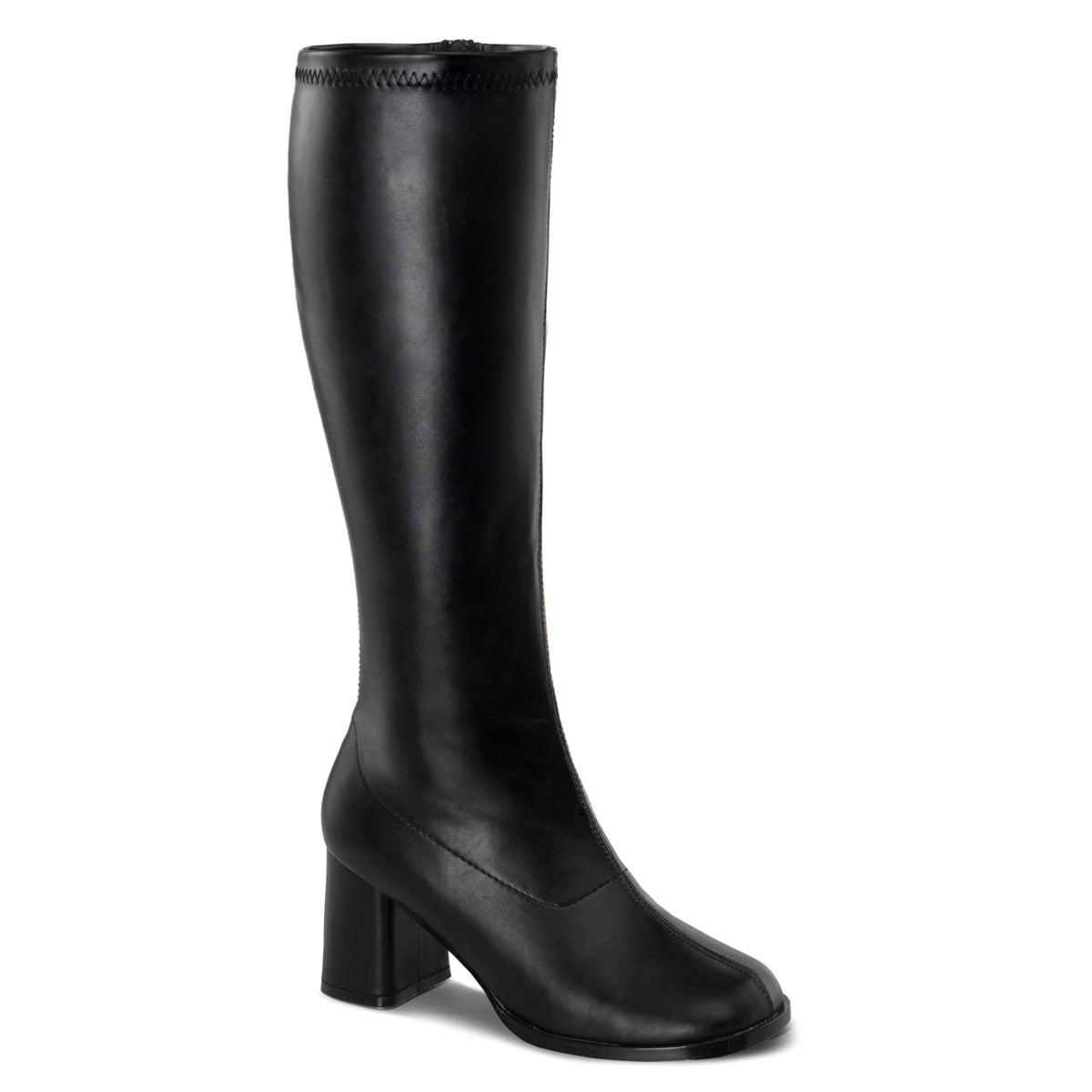 GOGO-300WC Pleasers Funtasma 3" Heel Black Wide Width Knee High Boots