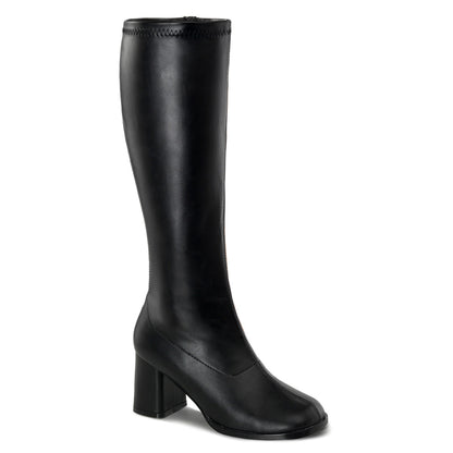 GOGO-300WC Pleasers Funtasma 3" Heel Black Wide Width Knee High Boots