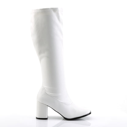 Funtasma GOGO-300WC White Boots - 3 Inch Heels