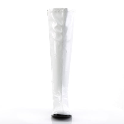 Funtasma GOGO-300WC White Boots - 3 Inch Heels