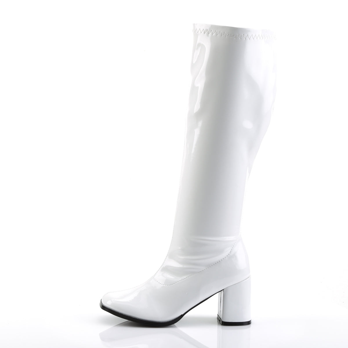 Funtasma GOGO-300WC White Boots - 3 Inch Heels