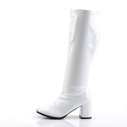 Funtasma GOGO-300WC White Boots - 3 Inch Heels