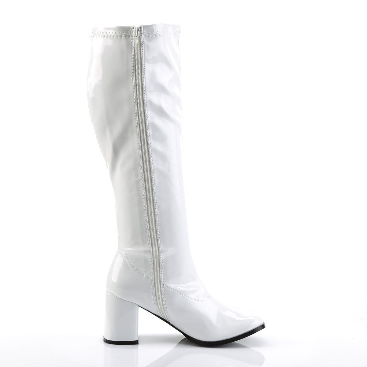 Funtasma GOGO-300WC White Boots - 3 Inch Heels