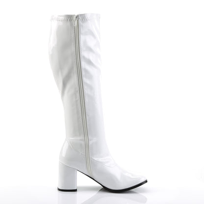Funtasma GOGO-300WC White Boots - 3 Inch Heels