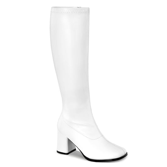 Funtasma GOGO-300WC White Boots - 3 Inch Heels