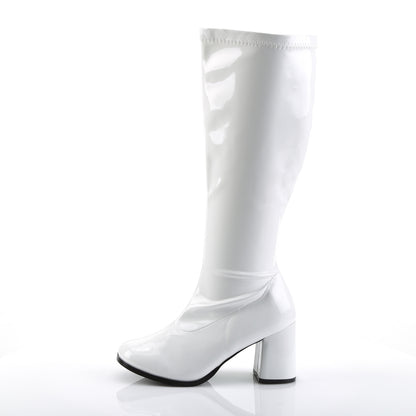 Funtasma GOGO-300X White Boots - 3 Inch Heels