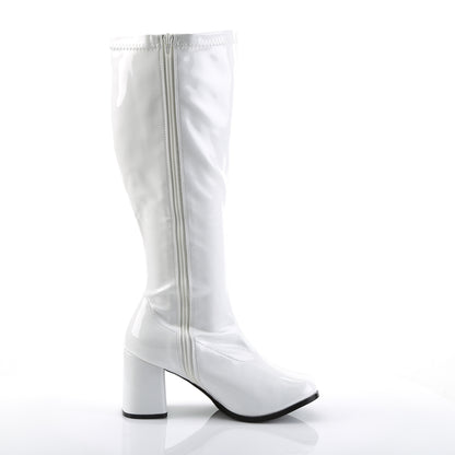 Funtasma GOGO-300X White Boots - 3 Inch Heels