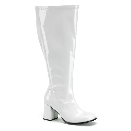 Funtasma GOGO-300X White Boots - 3 Inch Heels