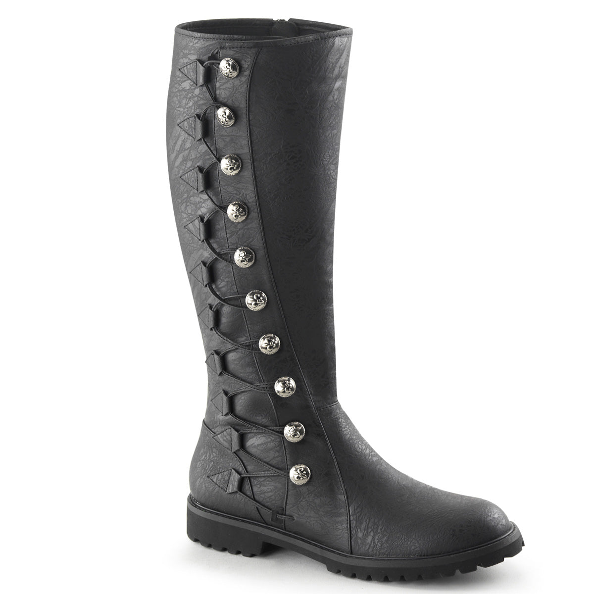 GOTHAM-109 Funtasma Black 1.5 Inch Costume Boots Blk Distressed Pu