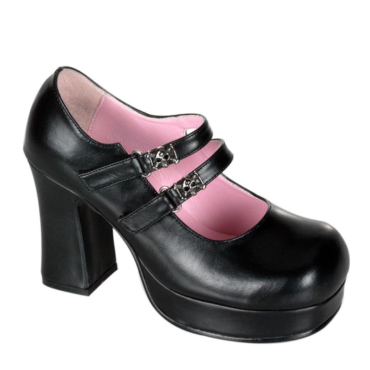 GOTHIKA-09 Demonia Cult Black 3.8 Inch Alternative Footwear Black Vegan Leather