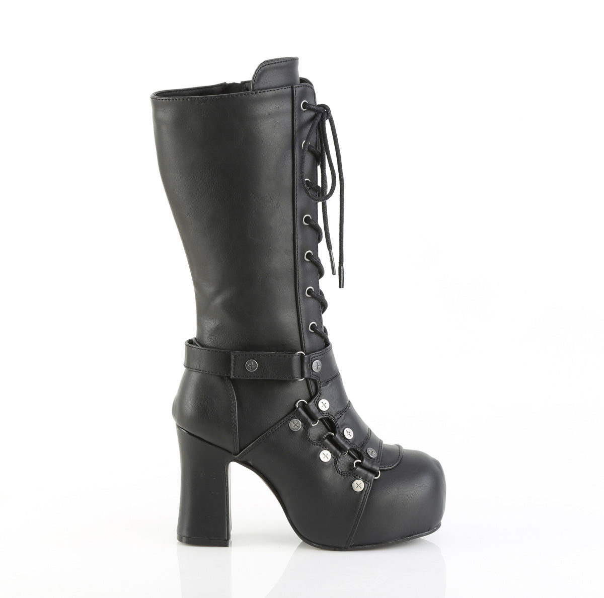 GOTHIKA-152 Demonia Cult Black 3.8 Inch Alternative Knee High Boots