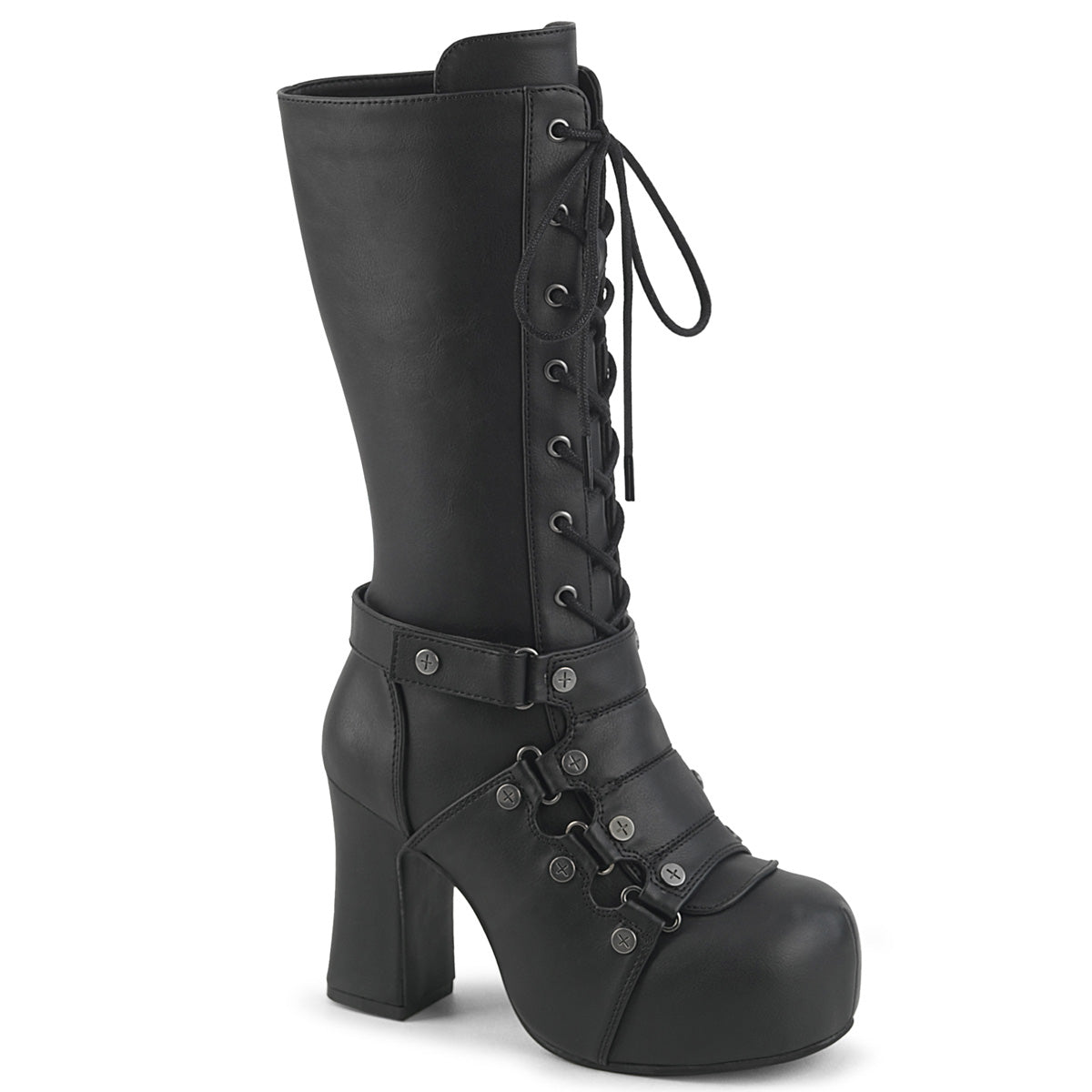GOTHIKA-152 Demonia Cult Black 3.8 Inch Alternative Knee High Boots