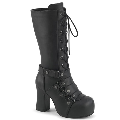 GOTHIKA-152 Demonia Cult Black 3.8 Inch Alternative Knee High Boots
