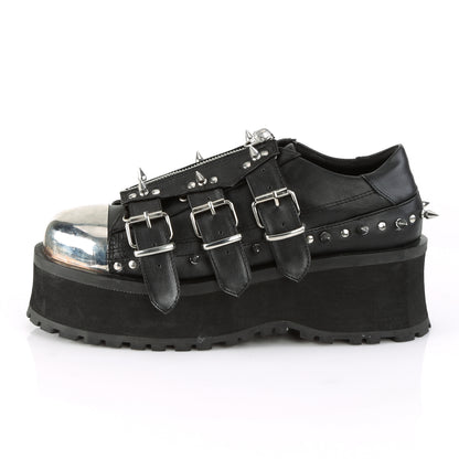 Demonia GRAVEDIGGER-03 Black Lace-Up Platform Oxford Shoes