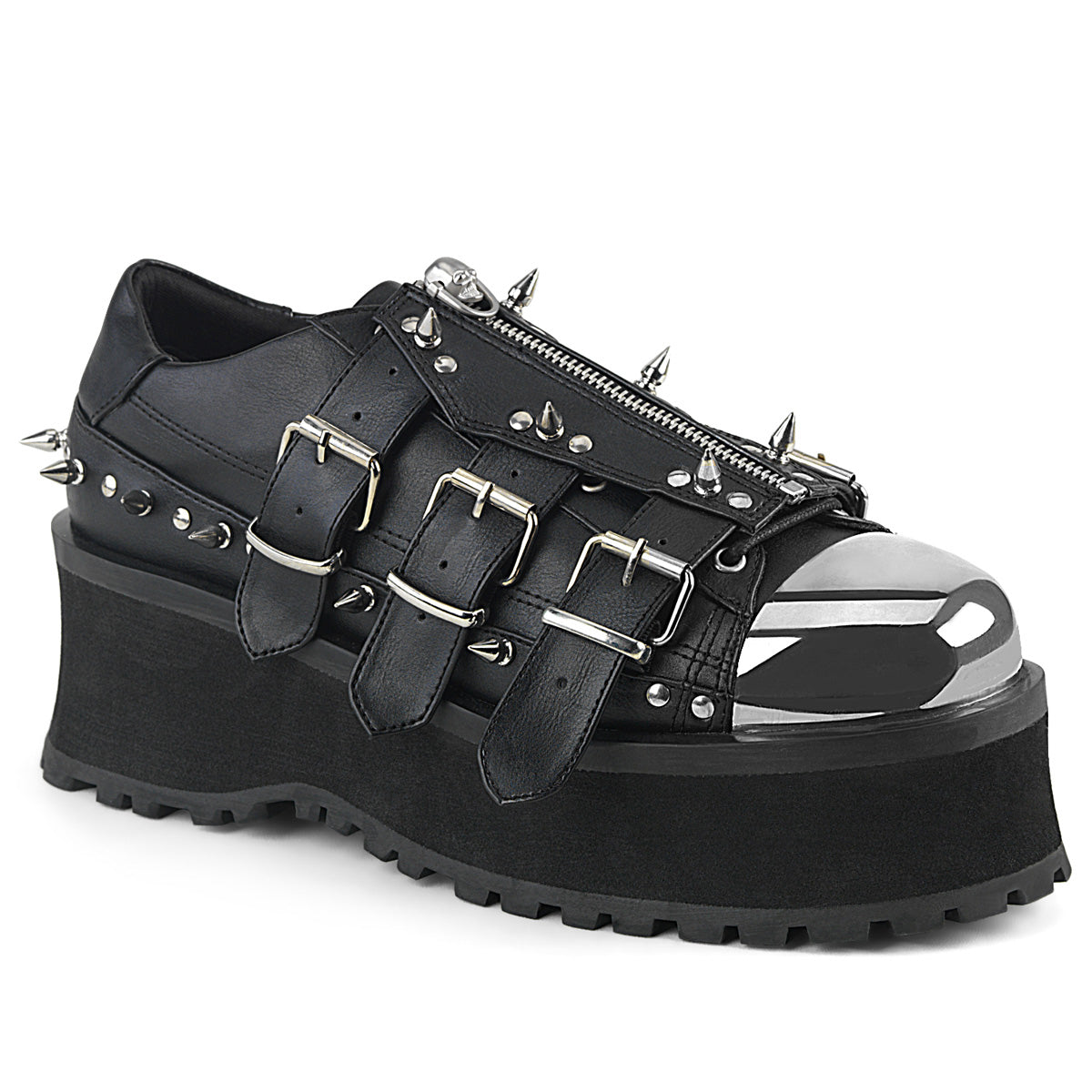 GRAVEDIGGER-03 Demonia Cult Black Alternative Footwear Unisex Blk Vegan Leather